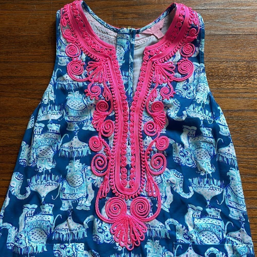 Lilly Pulitzer Caroltta Stretch Shift Dress Deep Indigo Joy Ride - Picture 3 of 7